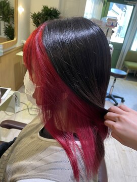 オモルフィ ひばりヶ丘店(Omorfi) インナーカラー ダブルカラー ワインレッド