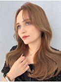 韓国へアレイヤーカット顔周りカットブリーチなしカラーA