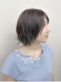 ＊ゆるふわパーマボブ外ハネボブ大人ボブ顎ラインボブ内巻きボブ
