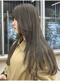 ブリーチなしダブルカラーオリーブグレージュ冬カラーレイヤー
