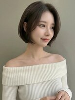 カバーヘア イヴ 戸頭店(COVER HAIR EVE)&nbsp;耳かけ流しバンググレージュ前下がり顔周りレイヤーボブ20代P2