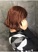 デザインカラー/厚めバング/ローライト/スリークボブ
