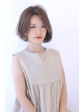 オーロ 緑地公園店(ORO) オリーブカラーハイライトカラー小顔くすみカラーかきあげ前髪