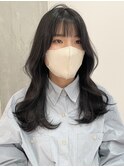 【 YOKE 】ミディアムレイヤー顔まわりブルージュ暗髪韓国