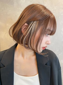 トルネード(TORNADO) くびレイヤー イヤリングカラー 丸みボブ 韓国風ボブ 小顔A0321