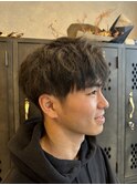 ナチュナル メンズカット 透明感×アッシュブラウン