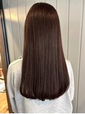 チョコレートブラウン ロングヘア 髪質改善トリートメント 美髪