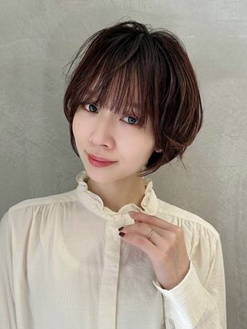 ロンドエニカ 大宮(Lond enika) 黒髪カタログ/ショート/オリーブグレー/小顔に見せるヘア/大宮