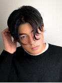 センターパート/ニュアンスパーマ/カルマパーマ/メンズ/眉毛