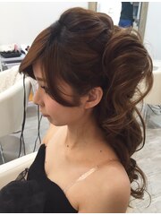 パーティーハーフアップ　ヘアセット