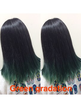 ヘアーメイク トレコローリ(hair make trecolori) 【trecolori 津田沼】グリーングラデーション