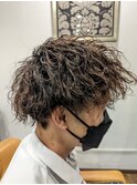 波巻き×ツーブロックショート
