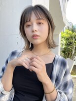インナーカラー外ハネボブダブルカラーケアブリーチハイライト