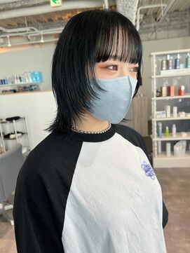 カフ(CAF) CAF松本/ウルフレイヤーボブ/ブルーブラック/大阪/心斎橋