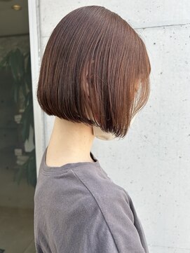 アチーブ ヘア デザイン(achieve hair design) 切りっぱなしボブ小顔スッキリこなれヘア暖色系プツットカット