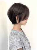 ハイライト白髪ぼかしダブルカラーインナーカラーショートボブ