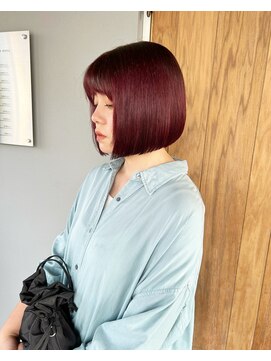 フラム(fulam) ボブ×ワインレッド