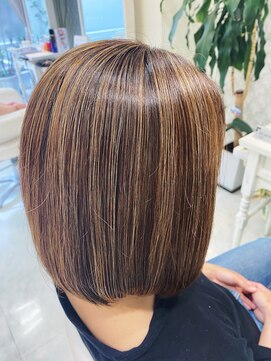 エフエフヘアー(ff hair) back style☆白髪ぼかしハイライトカラーvol.833