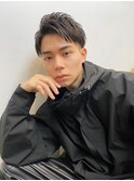 スーツ短髪ツーブロック束感モテる黒髪フェザーパーマt44