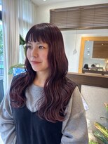 コスタエストオブリシェール(COSTA EST of RICHAIR)&nbsp;ボルドーカラー×ふんわりロング