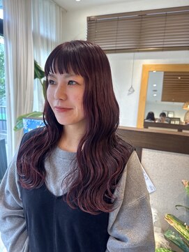 コスタエストオブリシェール(COSTA EST of RICHAIR) ボルドーカラー×ふんわりロング