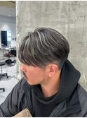韓国マッシュセンターパートツーブロックメンズハイライトウルフ