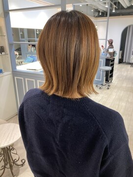 シェノン 赤羽店(CHAINON) 外ハネくびれレイヤーボブベージュブラウン赤羽美容室