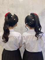 ヘアアレンジメント ボガスティーズ 溝の口店(Hair arrangement Vogusty's)&nbsp;サイドポニー/編み込みポニー/体育祭ヘア/おそろいヘア
