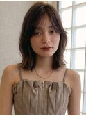 ミディアム20代30代40代◎前髪ありウルフくびレイヤー赤羽