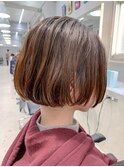 ワンカールパーマ、シルキーボブ、前下がり