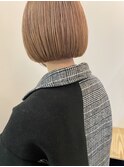 【F.】20代30代ピンクベージュ襟足ぎりぎりミニボブ