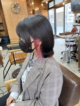 ロルド シェリ(Rold Cheri) 【山本智文】インナーカラーピンクサイドバング