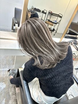 ブレンド 渋谷(BLend) 前髪ハイライトカラーこなれミディイメチェンウェーブパーマ