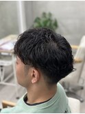 メンズカットニュアンスパーマツーブロック刈り上げ