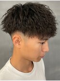 奈良men'sフェードマッシュ縦落ちツイストスパイラルパーマ