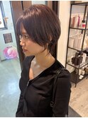 大人ショートボブ丸みショートカットマッシュショート前髪あり