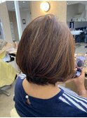 40代/50代/60代/ボブ/白髪ぼかし/グレーカラー/ハイライト/大人