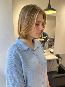 シエラ 南船場(CIERA.) ミニウルフデジタルパーマチェリーブラウン外ハネボブ