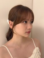 ノク 渋谷(nok)&nbsp;顔まわりカット_くびれヘアアプリコットオレンジ