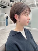 ★20代30代40代U24梅田マッシュショート丸みショートベージュ