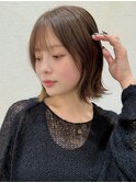 外ハネボブ大人ガーリーインナーカラーショコラグレージュ