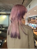 【阿形】マッシュロングウルフカットピンクカラーエンドカラー