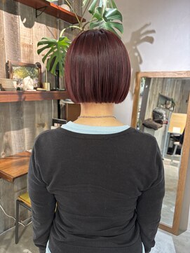 アルク(alku) 暖色系カラー ボブ ブリーチなしダブルカラー ミニボブ