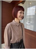 ミニボブ×お洒落レッドカラー
