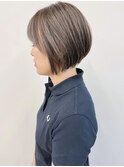 【morio浦和 安齋】ハイライトカラーショートボブ白髪ぼかし