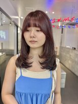 ゲーム 原宿店(GAME)&nbsp;レイヤーカット/ピンクブラウン/前髪/髪質改善/韓国/原宿