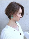 モテ小顔ハンサムショート　似合わせカット　前髪パーマ