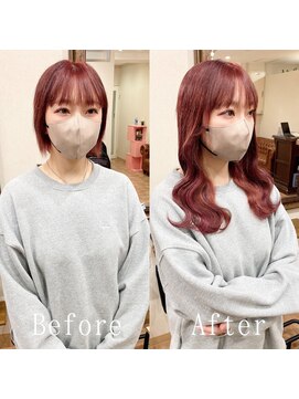 エクステ専門店あるじゃんすー 柏店 マンダリンレッド#シールエクステ#ピンクブラウン#韓国#柏