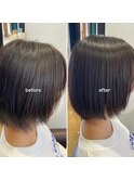 ボブ　ショートボブ　縮毛矯正　髪質改善　酸熱トリートメント