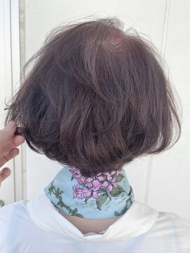 ヘアサロン ナノ(hair salon nano) 丸みショートボブ×ラベンダーグレージュ